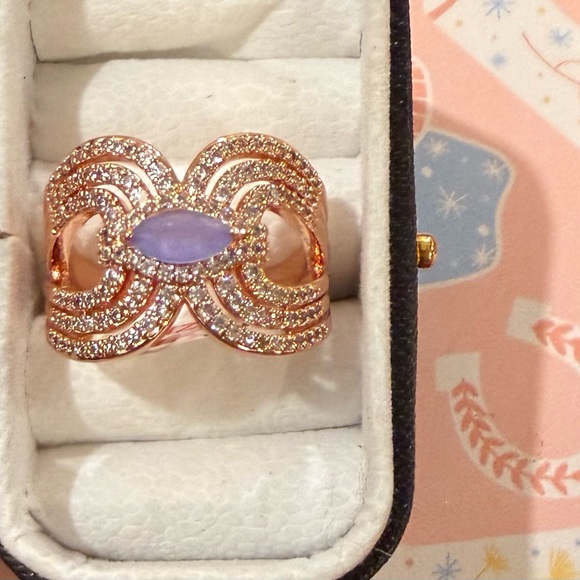 Bomb Party Jewelry - BP Summer Magic Rose Gold and Purple Gemstone Women's Ring Size 10 New